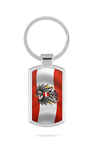 Schlüsselanhänger mit Gravur Wunschtext Name Österreich Fahne 1 von aina