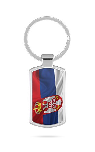 Schlüsselanhänger mit Gravur Wunschtext Name Serbien Fahne 1 von aina