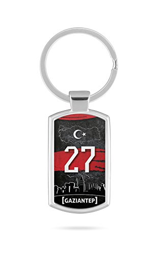 Schlüsselanhänger mit Gravur Wunschtext Name Türkei Gaziantep 27 Türkiye Plaka V2 von aina