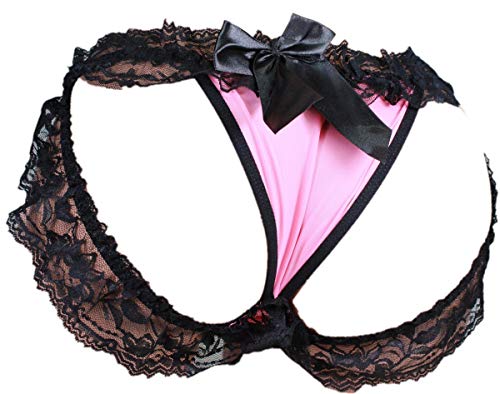 Soskakiist Sissy Beutel Slip Herren Girly Spitze Bikini Stecker Slip Unterwäsche Kreuz Kleid Sexy für Männer H3J, Mittel, Rose Soskakiist Sissy Beutel Slip Herren Girly Spitze Bikini Stecker Slip Unterwäsche Kreuz Kleid Sexy für Männer H3J, Mittel, Rose von aishani