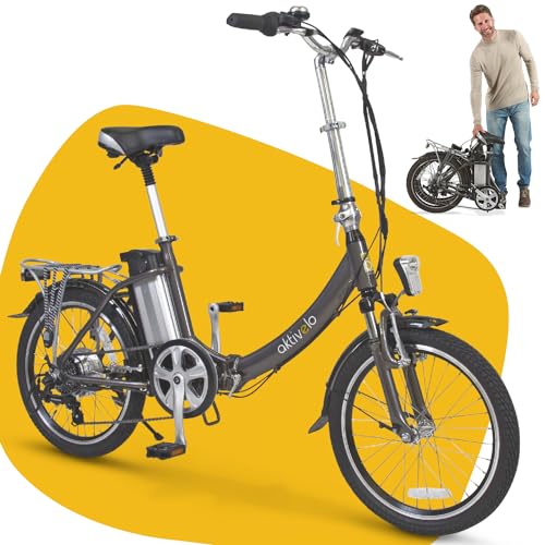 aktivelo E-Klapprad, 20 Zoll E-Bike, Faltrad mit wartungsfreiem 250 W Mittelmotor mit 5 Motorunterstützungsstufen, 65 km Reichweite, 7 Gang Nabenschaltung, für Damen und Herren geeignet aktivelo E-Klapprad, 20 Zoll E-Bike, Faltrad mit wartungsfreiem 250 W Mittelmotor mit 5 Motorunterstützungsstufen, 65 km Reichweite, 7 Gang Nabenschaltung, für Damen und Herren geeignet von aktivelo