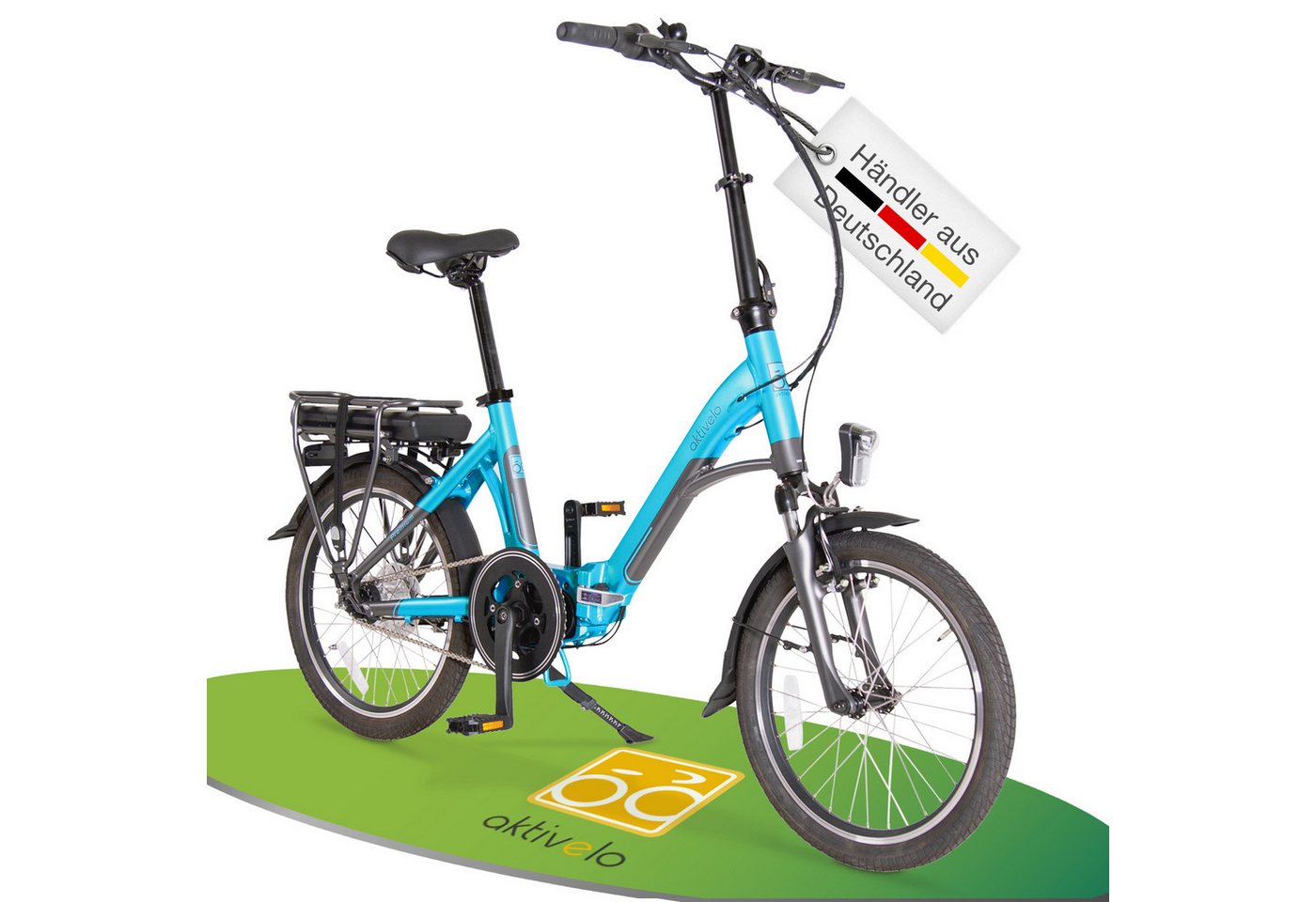 aktivelo Faltrad für Damen & Herren, 20 Zoll, bis 25 km/h, 7 Gang, Nabenschaltung, bis zu 80 Kilometer, Klapprad mit Felgenbremse & Rollenbremse aktivelo Faltrad für Damen & Herren, 20 Zoll, bis 25 km/h, 7 Gang, Nabenschaltung, bis zu 80 Kilometer, Klapprad mit Felgenbremse & Rollenbremse von aktivelo