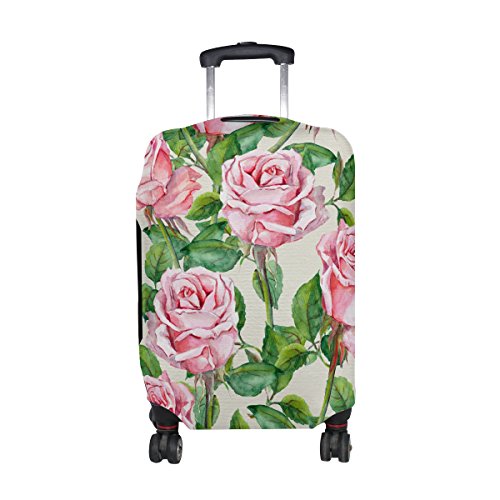 ALAZA Aquarell Rosa Rose Blumengepäckabdeckung Für 22-24 Zoll Koffer Spandex Reise-Schutz von alaza