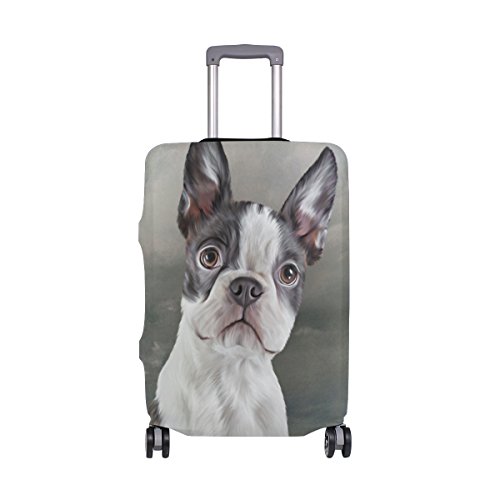 ALAZA Boston-Terrier-Hundeweinlese-Gepäck-Abdeckung Passend für 18-20 Zoll Koffer Spandex Reise-Schutz von alaza