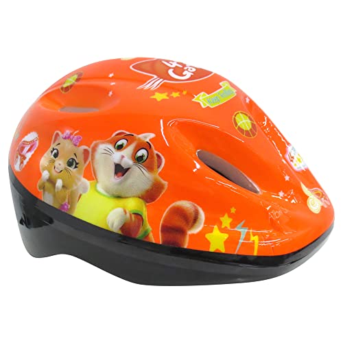 albri Unisex Kinder Fahrradhelm für 44 Katzen Skate, Deluxe, Größe 52-56 cm, TÜV-/GS-geprüft Kinderschutzhelm für Fahrrad, Orange, Taglia 51-56 cm von albri