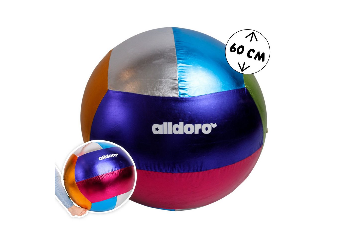 alldoro Jumboball XXL Metallic Ball, aufblasbar Ø 60 cm, glänzender Spielball für Kinder alldoro Jumboball XXL Metallic Ball, aufblasbar Ø 60 cm, glänzender Spielball für Kinder von alldoro