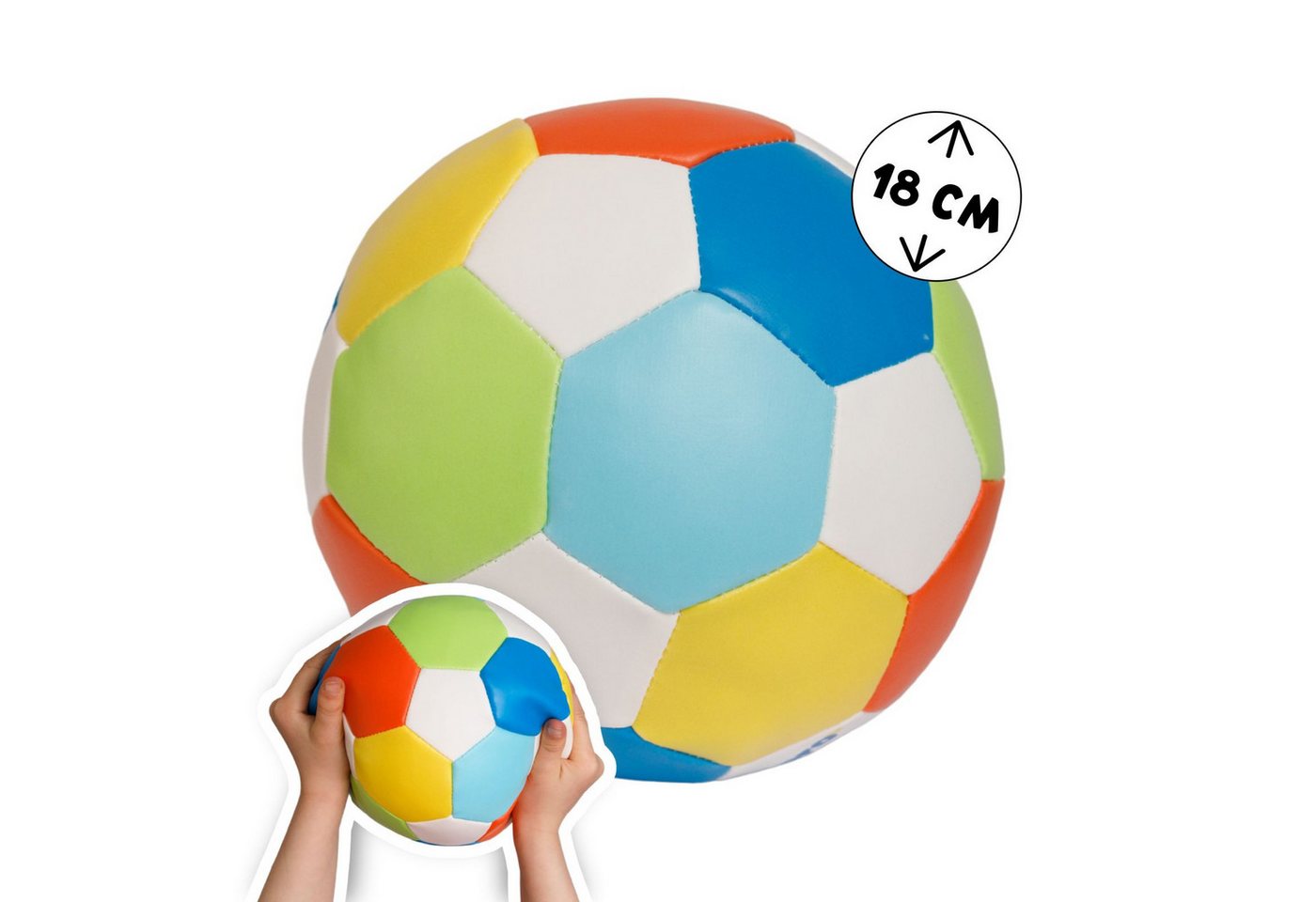 alldoro Softball 60313, Ø 18 cm bunt, extra weicher Spielball für Kinder von alldoro