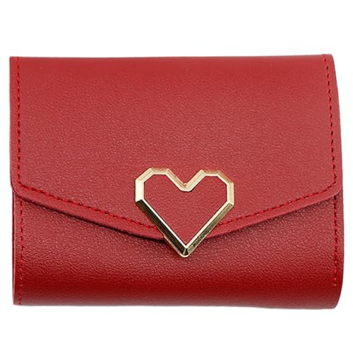 alloneslife Damen-Geldbörse, kurze Geldbörse für Damen, PU-Leder, Münzgeldbörse, tragbare Kartenfächer, Kleingeldfach, geeignet für verschiedene Anwendungen, rot, 11.5*9*2cm alloneslife Damen-Geldbörse, kurze Geldbörse für Damen, PU-Leder, Münzgeldbörse, tragbare Kartenfächer, Kleingeldfach, geeignet für verschiedene Anwendungen, rot, 11.5*9*2cm von alloneslife