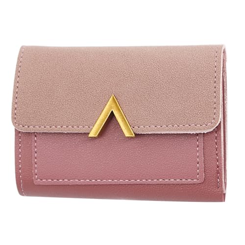 alloneslife Damen-Geldbörse, modisch, kurze Geldbörse, PU-Leder, Münzgeldbörse, Kartenhalter, Geldfächer für den täglichen Gebrauch und Reisen, hot pink, 11.5*9*2cm von alloneslife