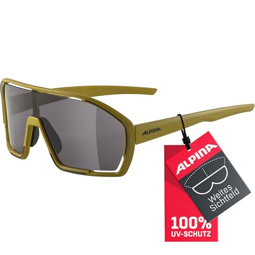 ALPINA BONFIRE - Beschlagfreie, Vielseitig Einsetzbare Sport- & Fahrradbrille Mit 100% UV-Schutz Für Erwachsene, olive matt, One Size von ALPINA