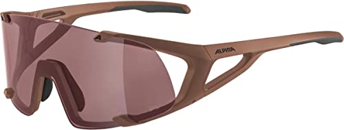 ALPINA HAWKEYE Q-LITE - Verspiegelte, Kontrastverstärkende & Beschlagfreie Sport- & Fahrradbrille Mit 100% UV-Schutz Für Erwachsene, brick matt, One Size von ALPINA
