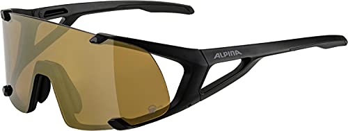 ALPINA HAWKEYE S Q-LITE - Verspiegelte, Kontrastverstärkende & Beschlagfreie Sport- & Fahrradbrille Mit 100% UV-Schutz Für Erwachsene, black matt, One Size von ALPINA