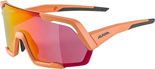 ALPINA ROCKET Q-LITE - Verspiegelte, Kontrastverstärkende & Beschlagfreie Sport- & Fahrradbrille Mit 100% UV-Schutz Für Erwachsene, peach matt, One Size von ALPINA