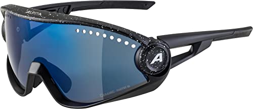 ALPINA 5W1NG - Verspiegelte und Bruchsichere Sport- & Fahrradbrille Mit 100% UV-Schutz Für Erwachsene, black blur, One Size von ALPINA