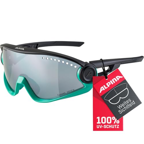 ALPINA 5W1NG - Verspiegelte und Bruchsichere Sport- & Fahrradbrille Mit 100% UV-Schutz Für Erwachsene, black turquoise, One Size ALPINA 5W1NG - Verspiegelte und Bruchsichere Sport- & Fahrradbrille Mit 100% UV-Schutz Für Erwachsene, black turquoise, One Size von ALPINA