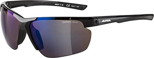 ALPINA DEFEY HR - Verspiegelte und Bruchsichere Sport- & Fahrradbrille Mit 100% UV-Schutz Für Erwachsene, black gloss, One Size von ALPINA