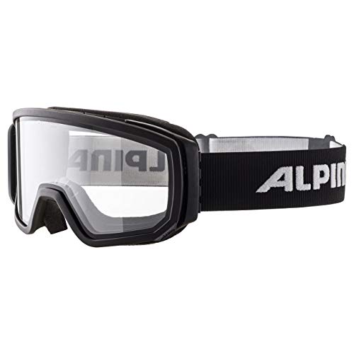 ALPINA SCARABEO - Kontrastverstärkende, Beschlagfreie & Bruchsichere OTG Skibrille Mit 100% UV-Schutz Für Erwachsene, black Dclear, One Size von ALPINA