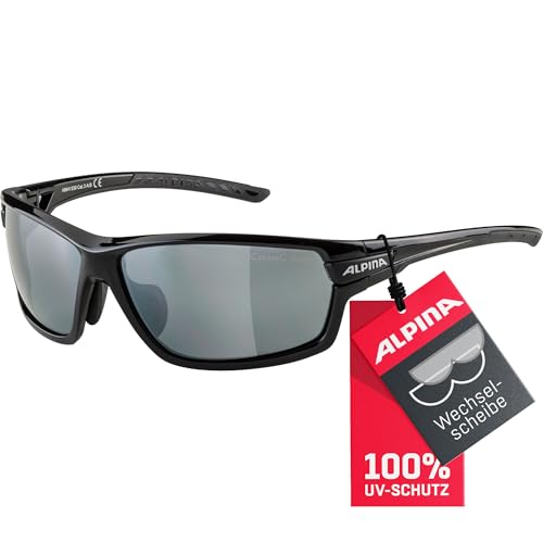 ALPINA TRI-SCRAY 2.0 - Indiv. Anpassbare, Bruchsichere Wechselscheiben Sport- & Fahrradbrille Mit 100% UV-Schutz Für Erwachsene, black gloss, One Size ALPINA TRI-SCRAY 2.0 - Indiv. Anpassbare, Bruchsichere Wechselscheiben Sport- & Fahrradbrille Mit 100% UV-Schutz Für Erwachsene, black gloss, One Size von ALPINA