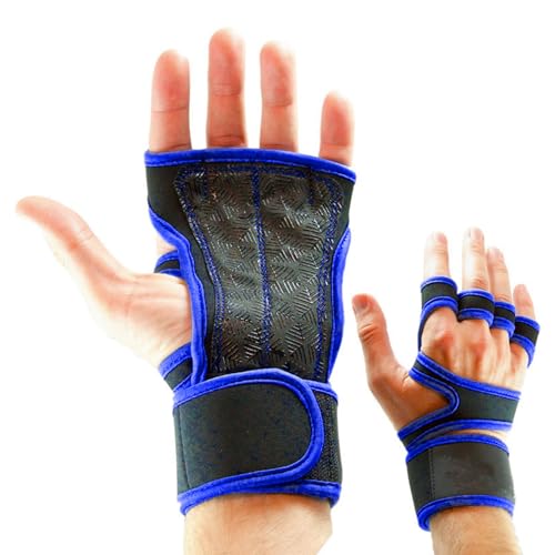 amangul Powerlifting-Workout-Handschuh, Trainingshandschuh, Hebegriffe, Klimmzuggriffe, schweißfestes Pad mit 4 Fingerschlaufen von amangul
