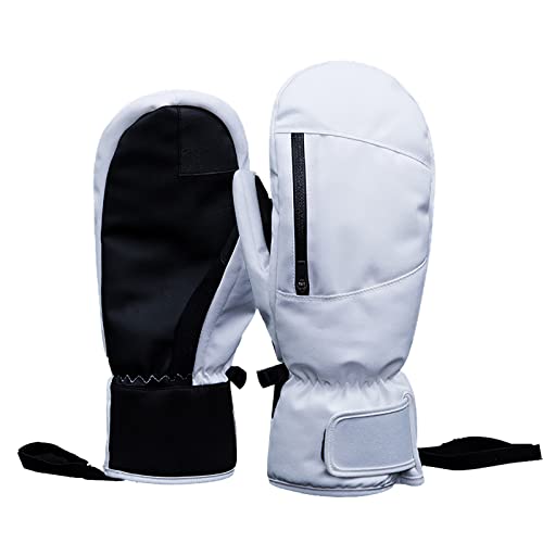 amangul Skihandschuhe für Herren und Damen, atmungsaktiv, mit Tasche, Touchscreen, Thermo-Handschuhe, dicke Handschuhe für den Außenbereich von amangul