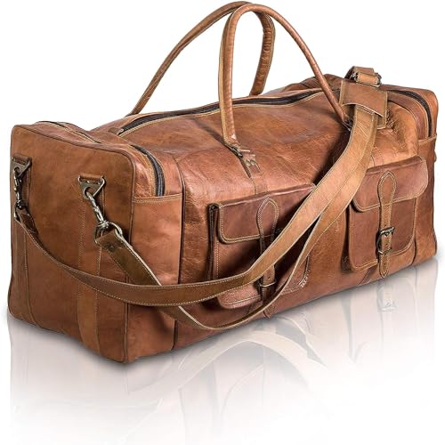 Handgefertigte große Reisetasche für Herren, Leder, Reisetasche, Übernachtung, Fitnessstudio, Sport, Wochenende, Fitnessstudio, Wandern, Vintage, Größe XL, braun, 152, Reisetasche Handgefertigte große Reisetasche für Herren, Leder, Reisetasche, Übernachtung, Fitnessstudio, Sport, Wochenende, Fitnessstudio, Wandern, Vintage, Größe XL, braun, 152, Reisetasche von american blue