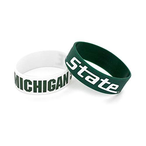 Aminco NCAA Michigan State Spartans Silikon-Gummi-Armband, 2 Stück von aminco