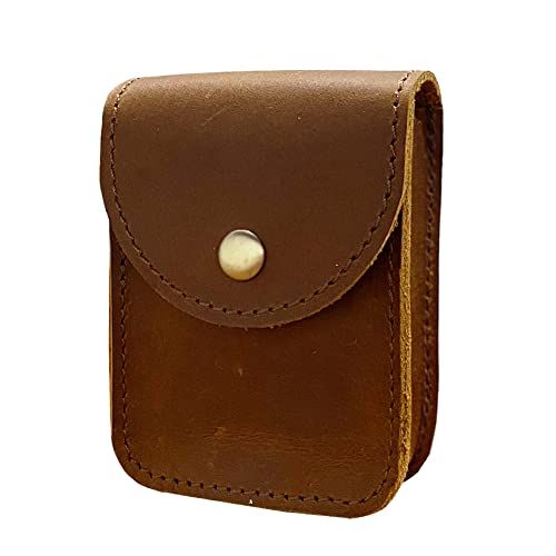 aolaso Spielkartenetui, Echtes Leder Single Deck Card Box/Halter Ledergürteltasche für Männer Mini-Gürteltasche- Männer Geschenk- Braun von aolaso