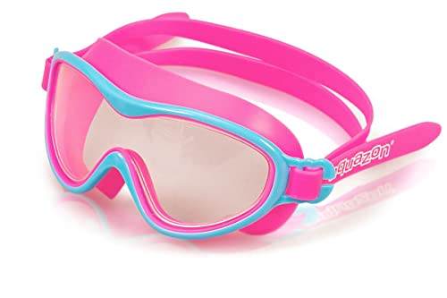 AQUAZON Wave Junior Kinder Schwimmbrille, Schnorchelbrille, Taucherbrille, Tauchmaske für Kinder, von 3-7 Jahren, sehr robust, tolle Passform, Farbe:Pink blau von aquazon