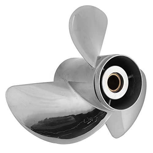 aqxreight 3-Blatt-Propeller, Passend für Außenbordmotoren DF70A DF80A DF90A DF115A, 15T Spline, 3-teiliges Blatt, Rechtsdrehend, 13 1/2 Zoll Durchmesser, Edelstahlmaterial, salz- und von aqxreight