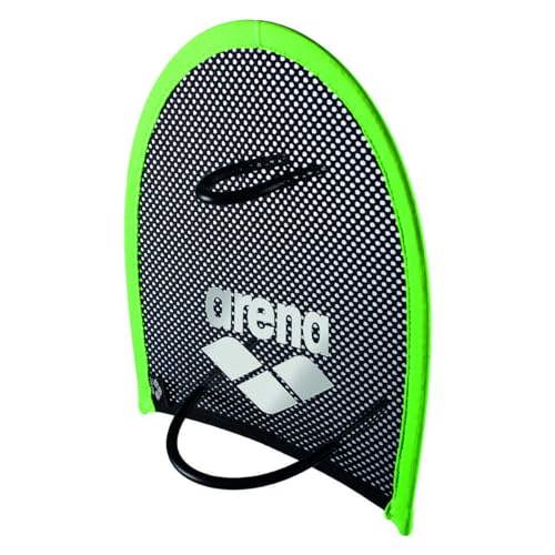 arena Unisex Schwimm Wettkampf Trainingshilfe Hand Paddles Netzstoff für Krafttraining, grün (Acid Lime-Black), M von ARENA