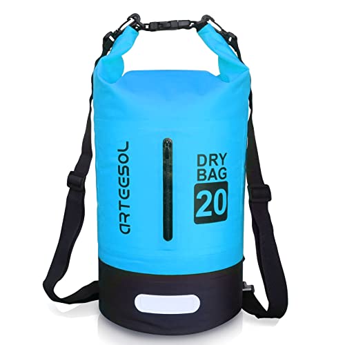 Blackace arteesol Dry Bag wasserdichte Tasche 5L/10L/20L/30L Wasserfester Beutel Packsack mit Langen Doppeltem Verstellbarer Schulterriemen für Schwimmen Bootfahren Kajak Wassensport Treiben von Blackace arteesol