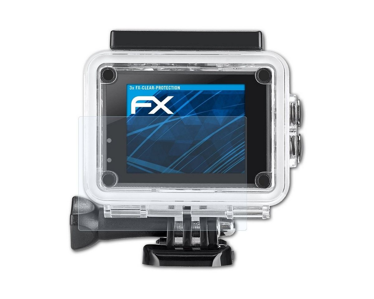 atFoliX Schutzfolie Displayschutz für IceFox Action Cam 4k I5, (3 Folien), Ultraklar und hartbeschichtet von atFoliX