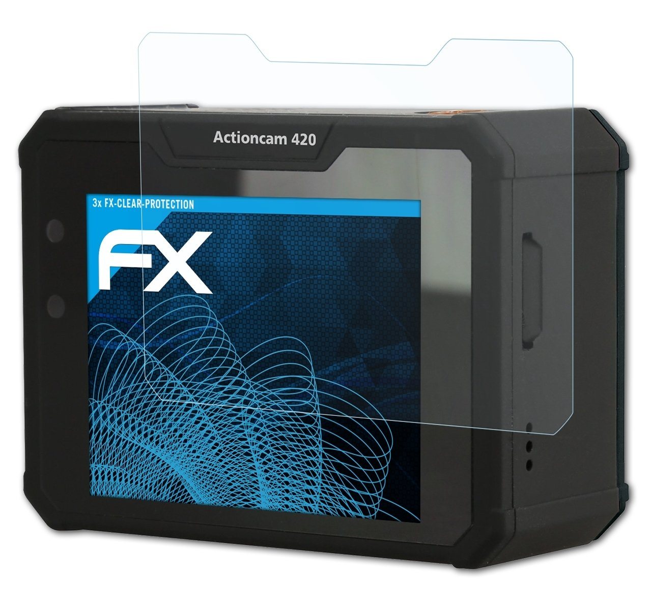 atFoliX Schutzfolie Displayschutz für Rollei Actioncam 420, (3 Folien), Ultraklar und hartbeschichtet von atFoliX
