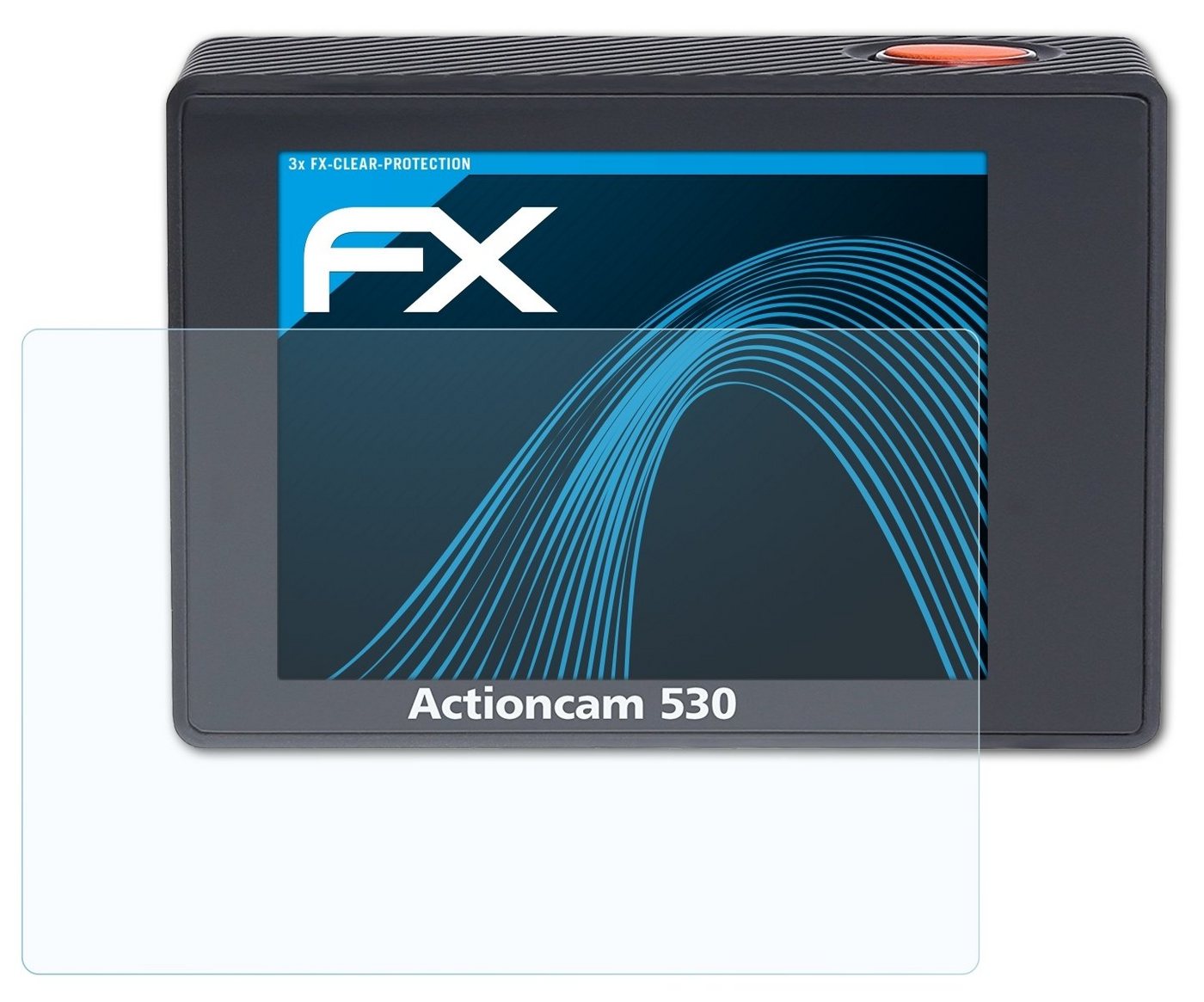 atFoliX Schutzfolie Displayschutz für Rollei Actioncam 530, (3 Folien), Ultraklar und hartbeschichtet von atFoliX