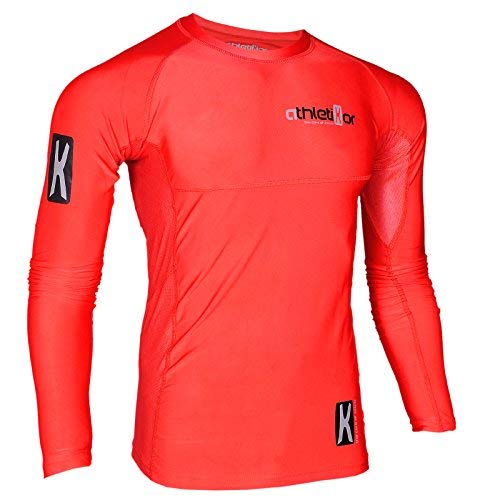 athletikor Kompressions T-Shirt in Premiumqualität_Spezielles Strechmaterial_Funktionsshirt (rot, XL) von athletikor