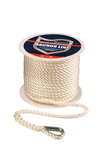 attwood Nylon Twisted Anchor Line mit Fingerhut, weiß attwood Nylon Twisted Anchor Line mit Fingerhut, weiß von attwood