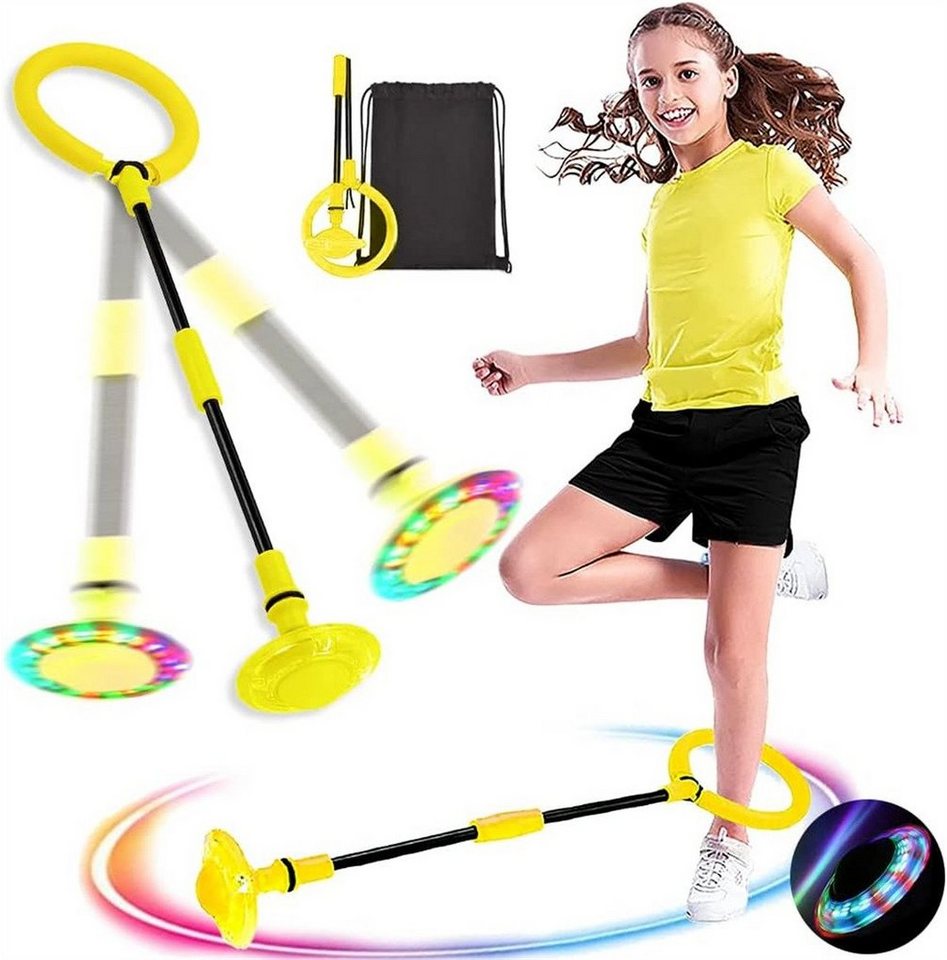 autolock Lernspielzeug Swing Wheel mit Lichtrad,Kinder Blinkender Springring,Fußkreisel, Faltbarer Springenderball,Flash Jumping Ball,Knöchelsprungball von autolock