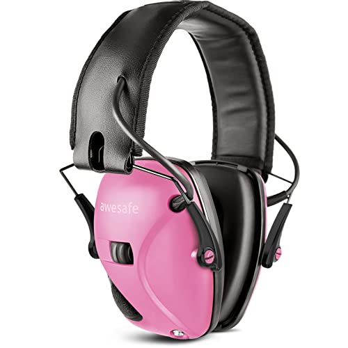awesafe Elektronischer Schieß-Ohrenschützer, GF01 Lärmminderung Klangverstärkung Elektronischer Gehörschutz, Gehörschutz, NRR 22 dB, Ideal zum Schießen und Jagen (rosa) von awesafe