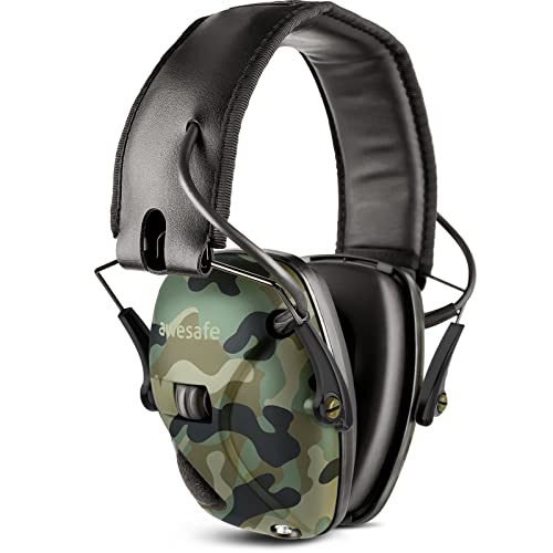 awesafe Elektronischer Schieß-Ohrenschützer, GF01 Lärmminderung Klangverstärkung Elektronischer Gehörschutz, Gehörschutz, NRR 22 dB, Ideal zum Schießen und Jagen (Camo) von awesafe