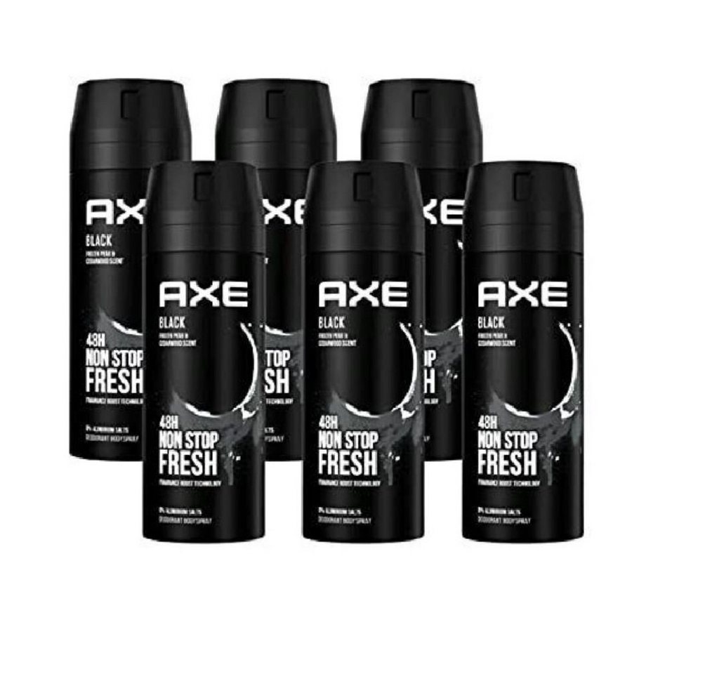 axe Deo-Spray Black Bodyspray Deo Spray Set Beauty Deodorant Herren Männer Men, 6x150ml, 6-tlg., 48 Stunden Schutz, ohne Aluminiumsalze Herrenduft Deospray Sport Set axe Deo-Spray Black Bodyspray Deo Spray Set Beauty Deodorant Herren Männer Men, 6x150ml, 6-tlg., 48 Stunden Schutz, ohne Aluminiumsalze Herrenduft Deospray Sport Set von axe