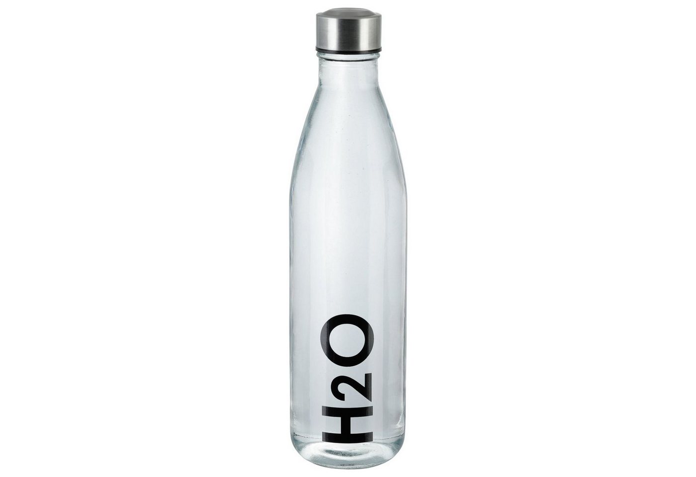 axentia Trinkflasche, Borosilikatglas mit Edelstahl-Deckel, Wasserflasche von axentia