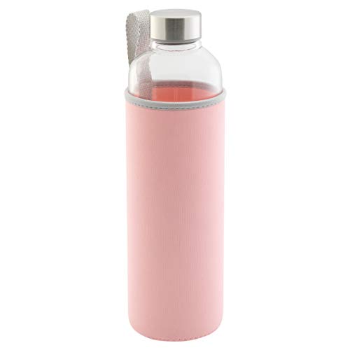 axentia Trinkflasche aus Glas, Wasserflasche mit Neoprenhülle in Rosa, ca. 1 l axentia Trinkflasche aus Glas, Wasserflasche mit Neoprenhülle in Rosa, ca. 1 l von axentia