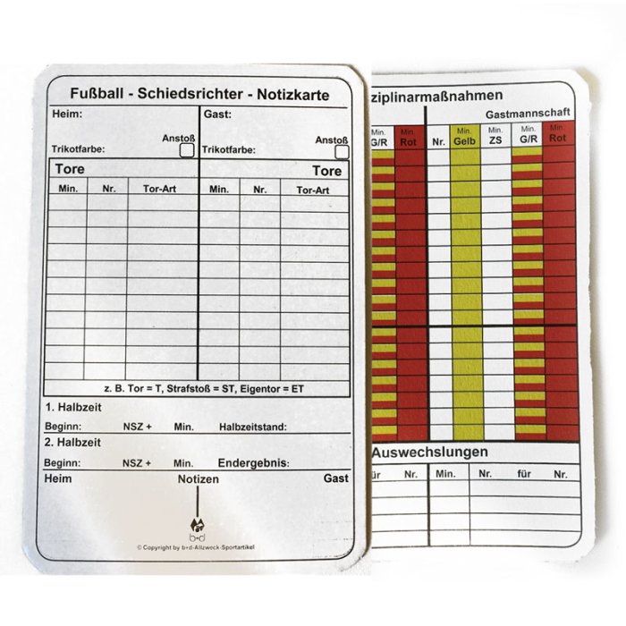 b+d 50 Spielnotizkarten Fussball b+d 50 Spielnotizkarten Fussball von b+d