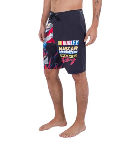 Hurley Herren Phantom-eco Nascar Racing 20' Badeshorts f r Herren, Schwarz, 28 EU von Hurley