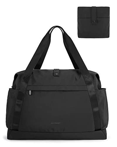 BAGSMART Reisetasche, Faltbare Reisetasche, Sporttasche für Damen und Herren, Weekender Multifunktion, Anti-Falten Handgepäck Tasche, 46L(Schwarz) von bagsmart