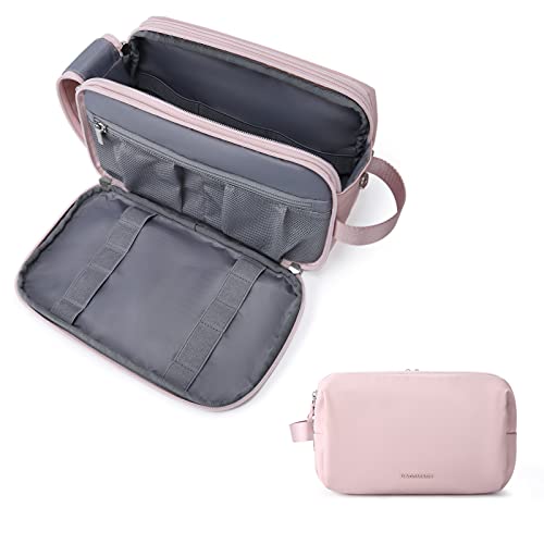 BAGSMART Kulturbeutel Herren Reise Zubehör Große Kulturtasche Wasserdicht Kosmetiktasche Damen Kulturbeutel Organizer, Rosa, L von bagsmart