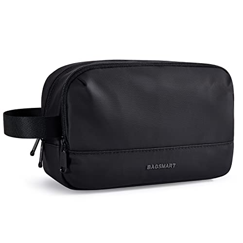 Kulturtasche für Männer, BAGSMART Herren Reise Kulturtasche, Wasserabweisendes Dopp Kit für Reisen, Leichte Rasiertasche Passend für vollwertige Toilettenartikel, Schwarz von bagsmart