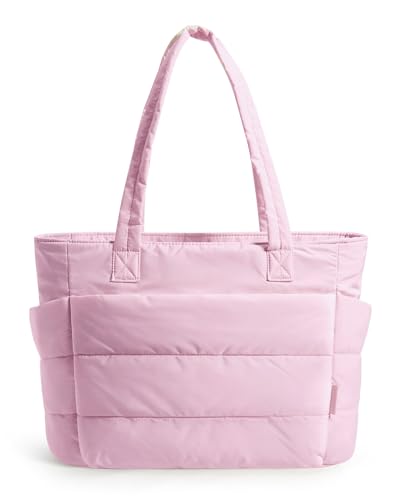 bagsmart Handtasche Damen 27L, Große Wasserdichte Puffy Tote Bag Sporttasche Tragbarer Laptop UmhäNgetasche Mit FäChern und ReißVerschluss Trolley-Abdeckung füR Arbeit, Reisen, Fitness, Rosa bagsmart Handtasche Damen 27L, Große Wasserdichte Puffy Tote Bag Sporttasche Tragbarer Laptop UmhäNgetasche Mit FäChern und ReißVerschluss Trolley-Abdeckung füR Arbeit, Reisen, Fitness, Rosa von bagsmart