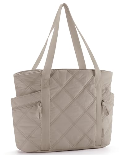 bagsmart Handtasche Damen Groß, 24L Wasserdichte Daunen Damen-henkeltaschen Einkaufstasche Sporttasche mit ReißVerschluss füR Reisen Fitness, Grau bagsmart Handtasche Damen Groß, 24L Wasserdichte Daunen Damen-henkeltaschen Einkaufstasche Sporttasche mit ReißVerschluss füR Reisen Fitness, Grau von bagsmart