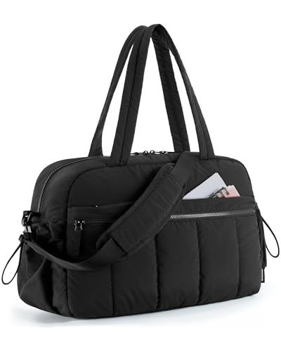 bagsmart Puffer Reisetasche, Sporttasche Damen 24l Weekender Wasserabweisend Travel Bag HandgepäCk Gym Bag Kliniktasche Geburt Krankenhaustasche Mit Pvc Nasse Tasche FüR Fitness, Sauna, Schwarz bagsmart Puffer Reisetasche, Sporttasche Damen 24l Weekender Wasserabweisend Travel Bag HandgepäCk Gym Bag Kliniktasche Geburt Krankenhaustasche Mit Pvc Nasse Tasche FüR Fitness, Sauna, Schwarz von bagsmart
